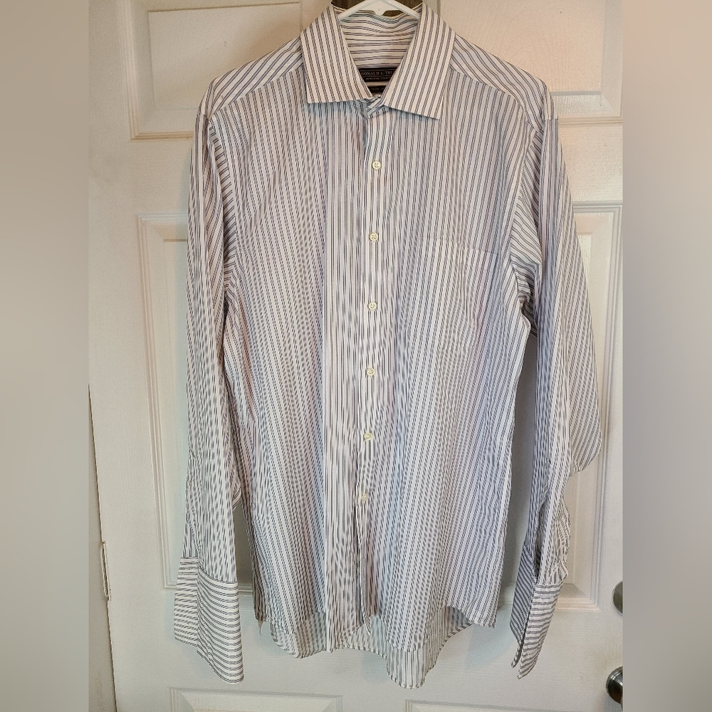 (997) Donald J. Trump Men's Classic Long Sleeve Dress Shirt, French Cuff (16)